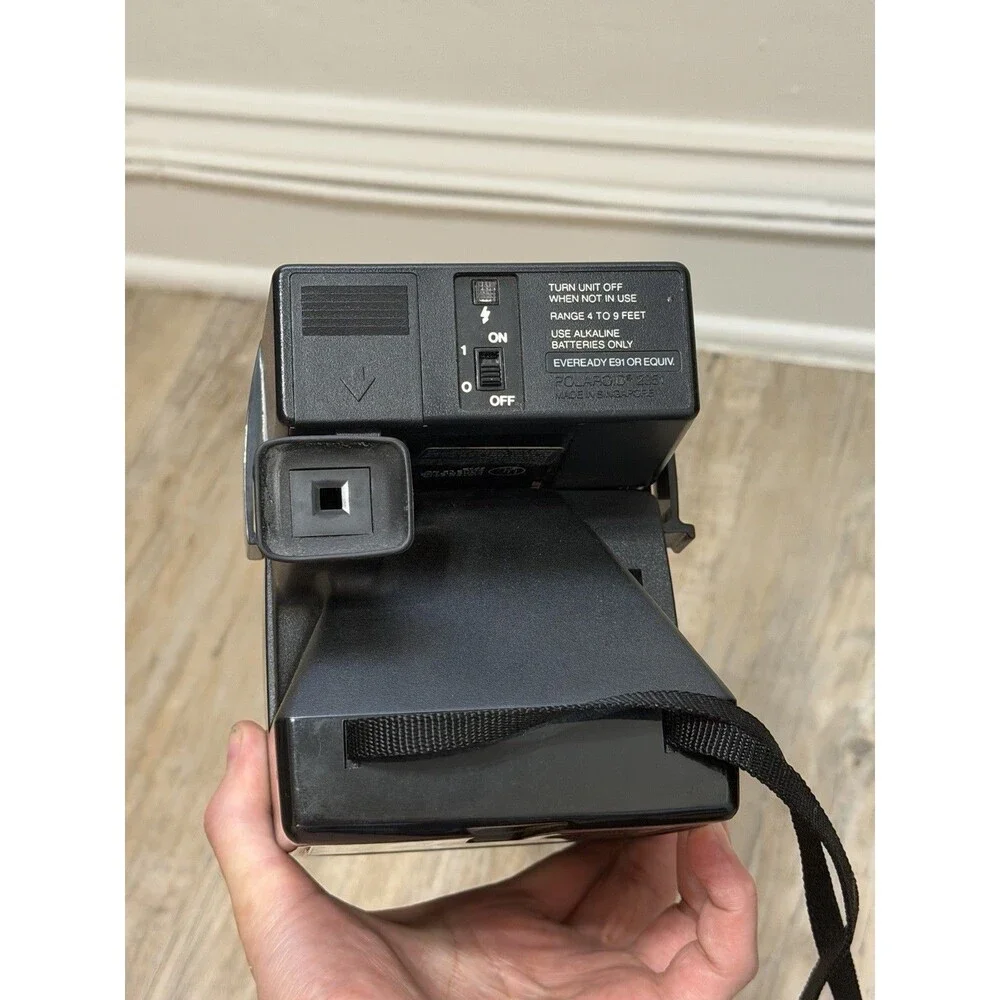 UNTESTED 1980 Polaroid OneStep Plus SX-70 Land Camera w/ Q-Light Flash Rainbow